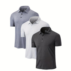 3 Pack Mens Quick Dry Golf T Shirt Moisture Wicking Workout Tee