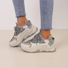 Colorblock Chunky Sneakers Height Increasing Platform Shoes