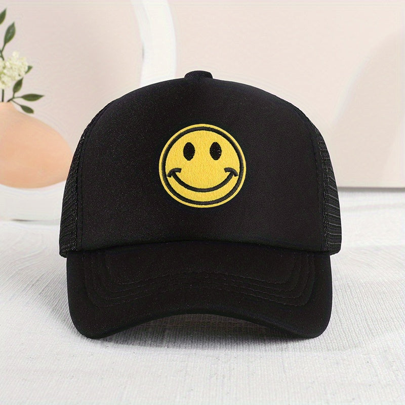 Mesh Paste Happy Face Baseball Cap Sunshade Children's Trucker Hat