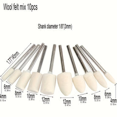 14pcs Polishing Buffing Wheels Set Wool Felt Mounted Mandrel Grinding Bits