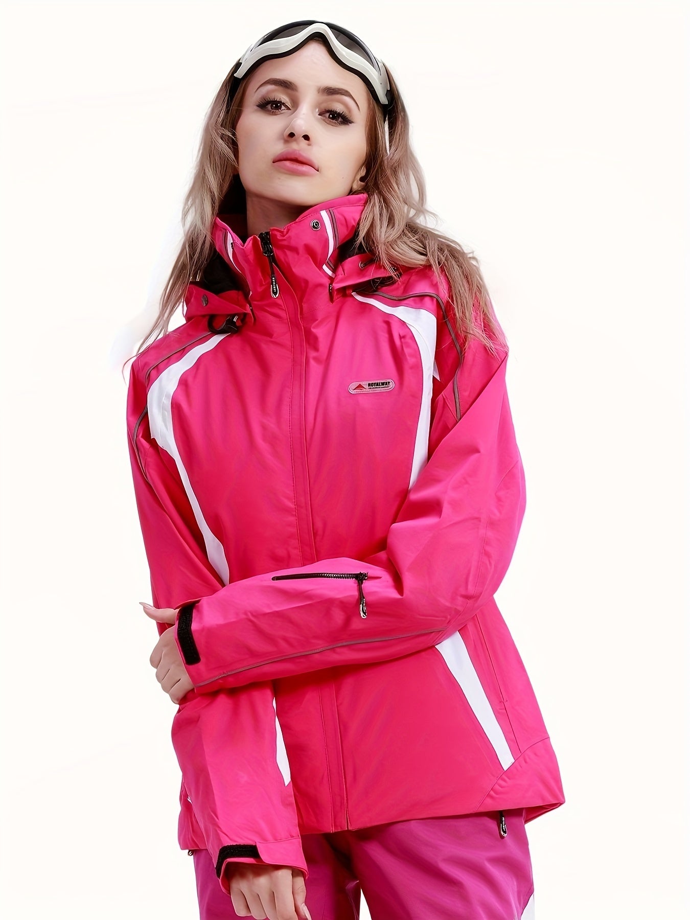 BEAUME Women's Ski Jacket Long Sleeve Zip up Front Warm Hoodies