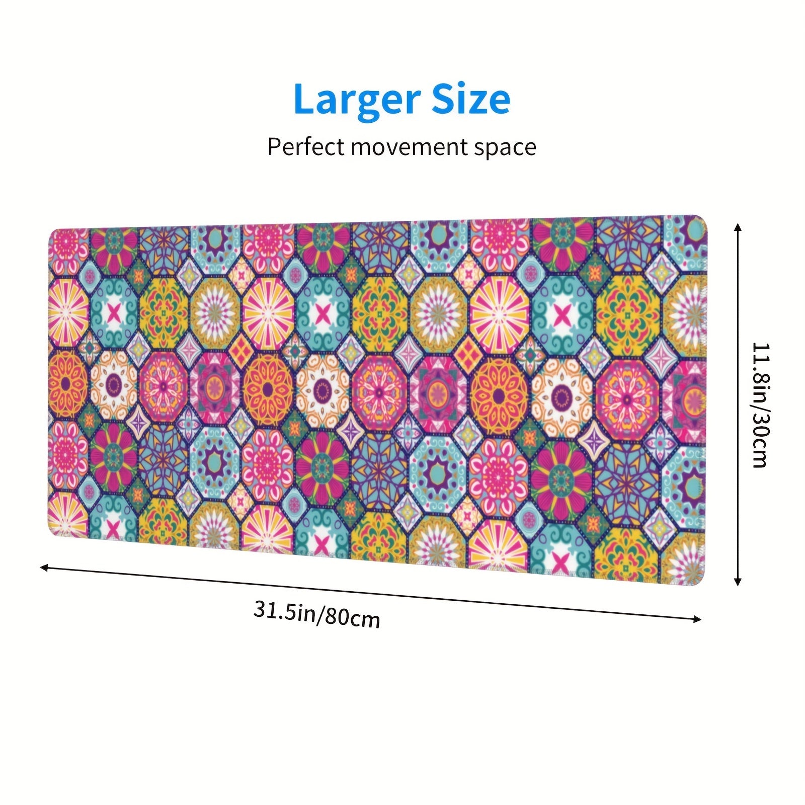 Bohemian Paisley Printed Rectangle Mouse Pad Textured Custom Mouse Mat
