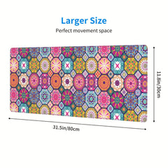 Bohemian Paisley Printed Rectangle Mouse Pad Textured Custom Mouse Mat