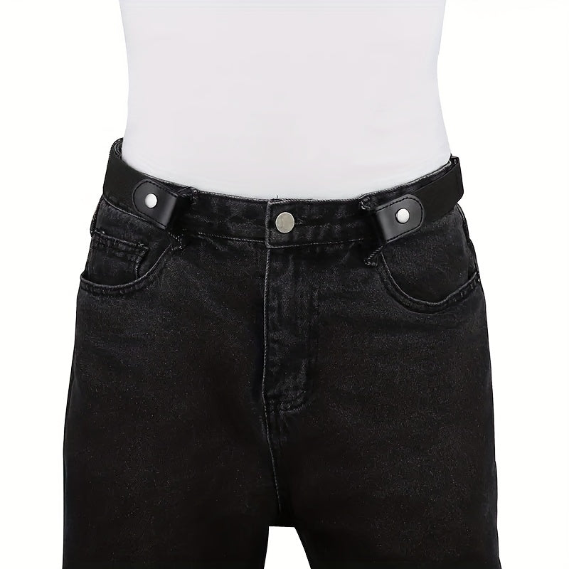 Invisible Pants Belt Casual Elastic Jeans Belt PU Leather Belt For Men