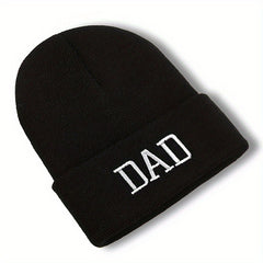DAD Embroidered Knitted Hat Winter Warm Hip Hop Beanie Hat