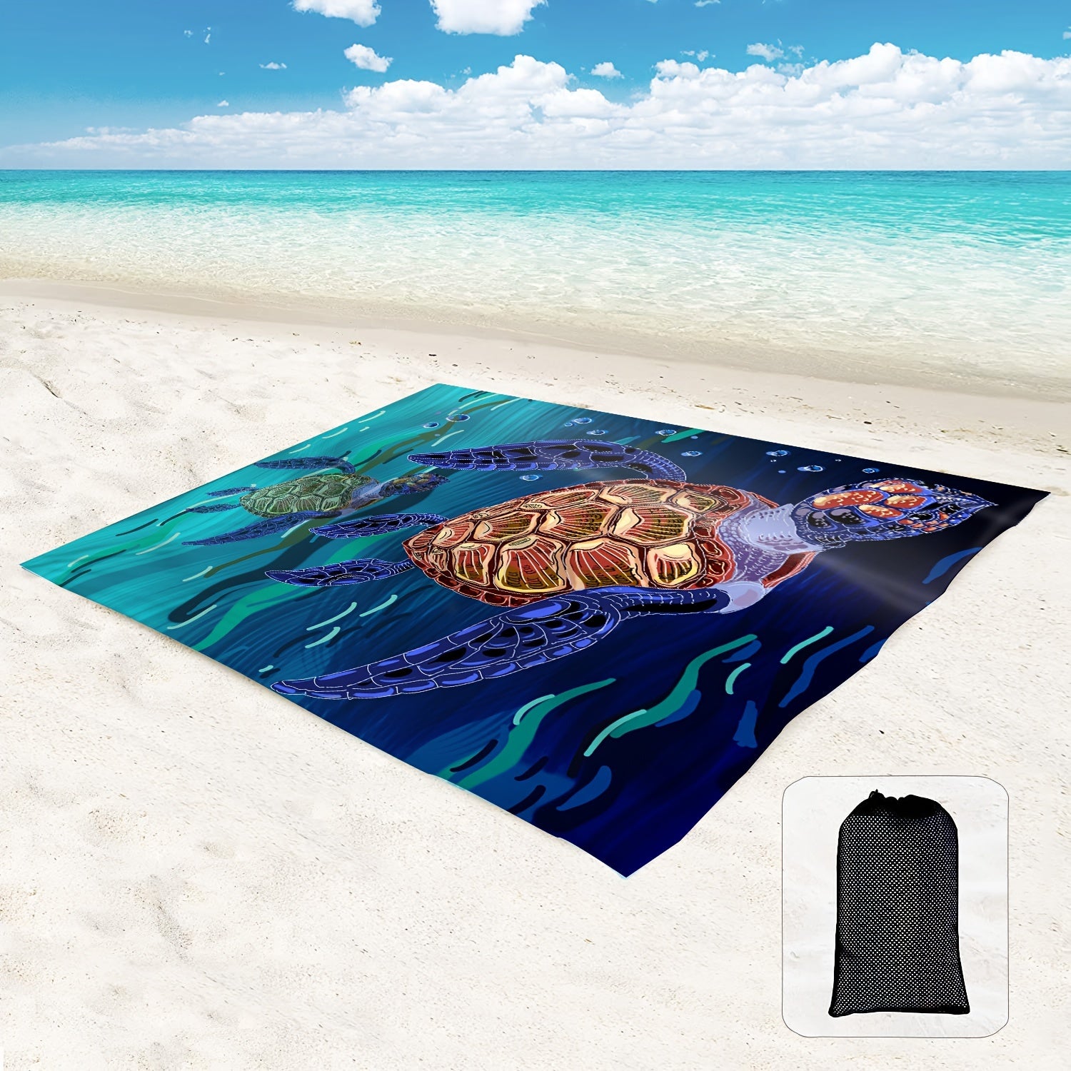 Waterproof Sand Proof Mat with Corner Pockets - Beach Picnic Mat