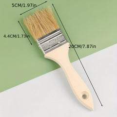 6pcs Boiled Bristle Brush Wooden Handle Paint Brush Long Hair Thickened