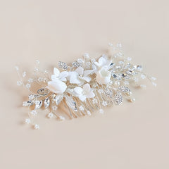 Rhinestone Flower Hair Comb Head Jewelry for Women