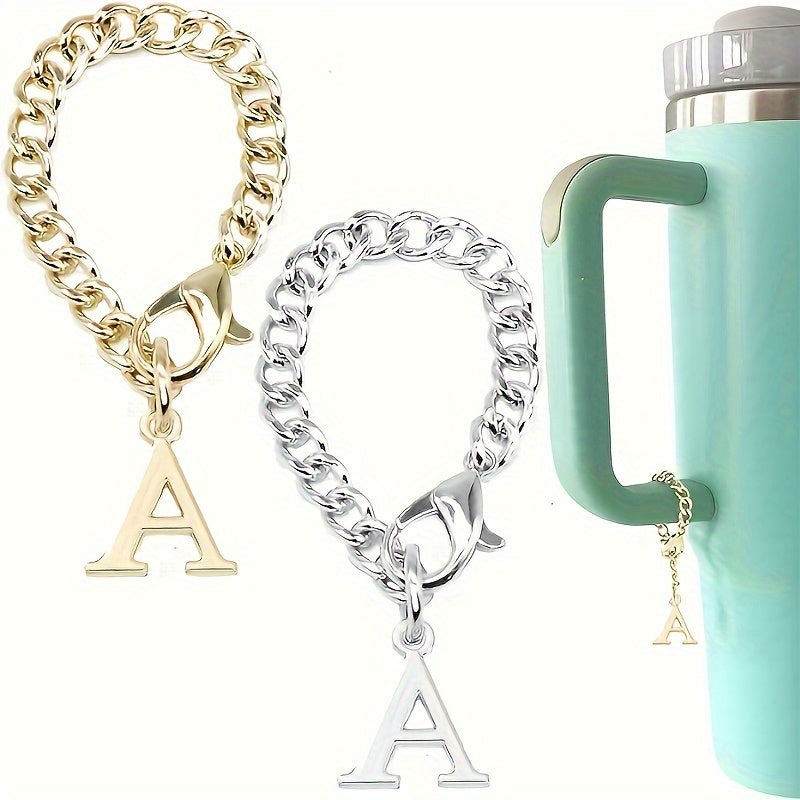 2pcs A Initial Letter Charms Bottle Handle Decorative Pendants