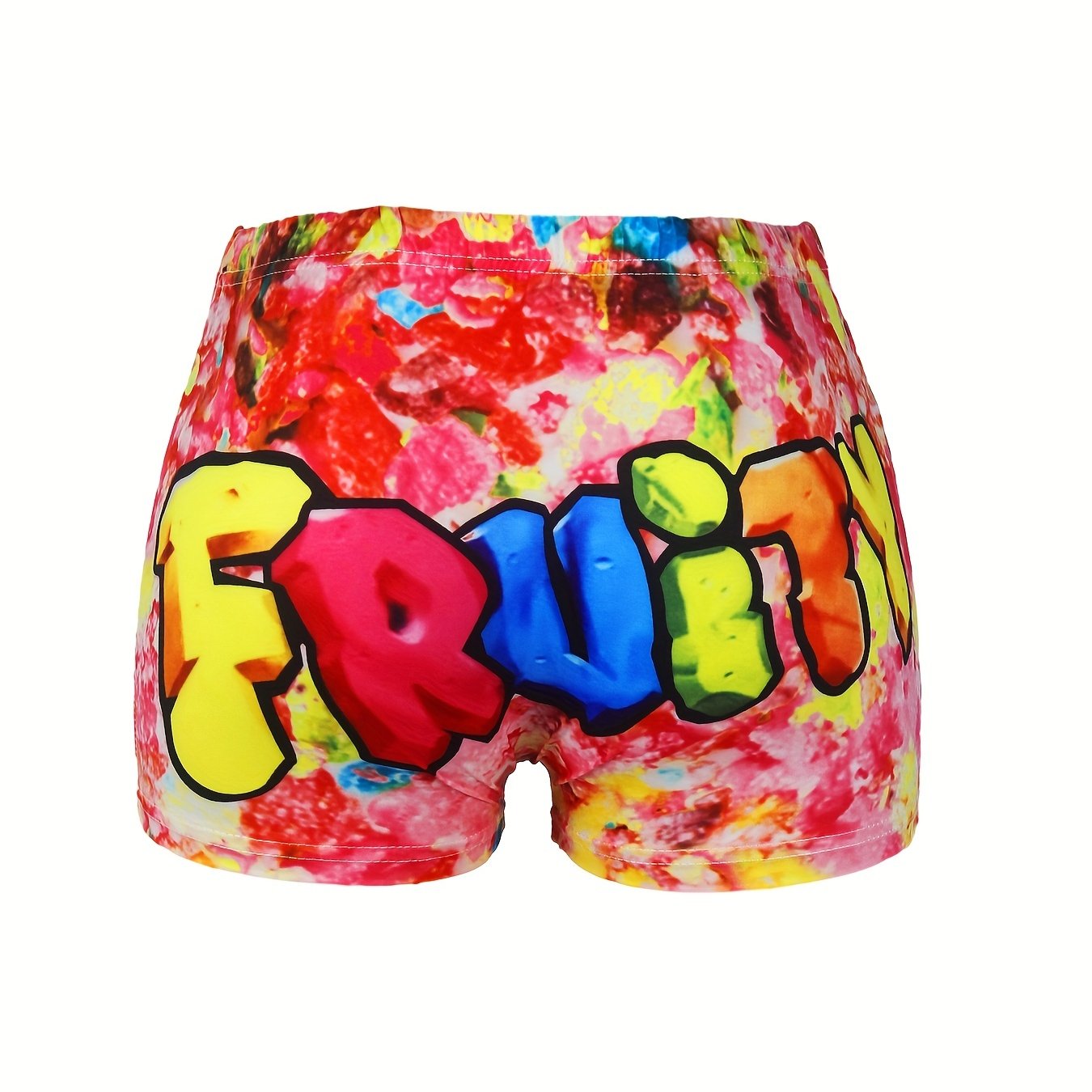 Letter Print Skinny Shorts Casual Yoga Shorts