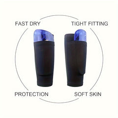 Football Shin Pads With Non Slip Stripes & Pocket Socks