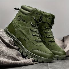 Men's Tactical High Top Lace Up Boots Casual Outdoor Walking Shoes