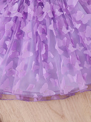Girls Butterfly Tulle Tutu Skirt & Vest & Hat Set