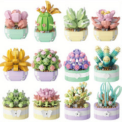 Succulent Cactus Building Blocks Bouquet Puzzle Toy