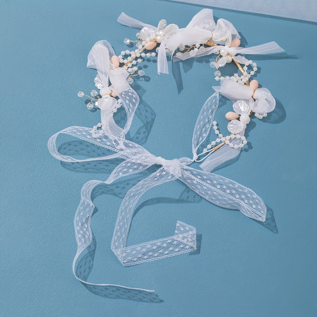 Girl's Flower Ribbon Headband - Princess Flower Wreath Hair Accessory