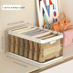 Wardrobe Clothes Pants Storage Box for Jeans Layered Organization