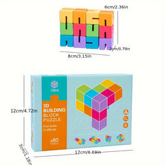 Wooden 3D Building Blocks Puzzle Set Educational Toy for Kids
