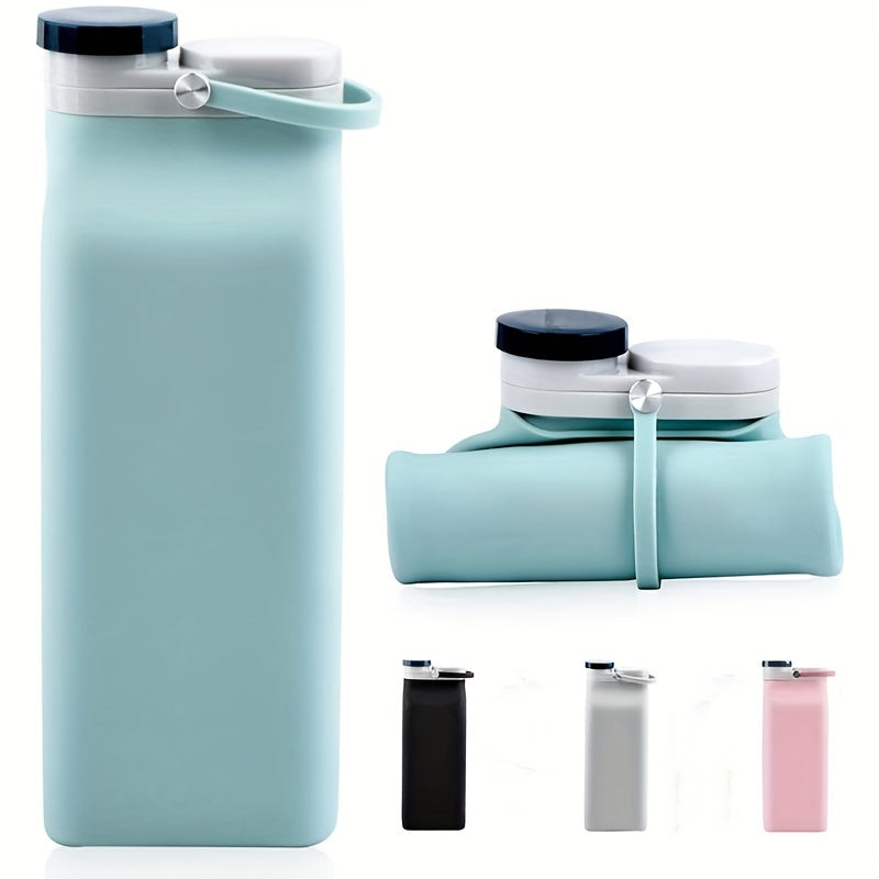 1pc Milk Box Shaped Folding Silicone Water Bottle Portable Collapsible Water Cup