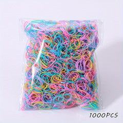 1000pcs Girls Colorful Hair Ties Set Holiday Gift