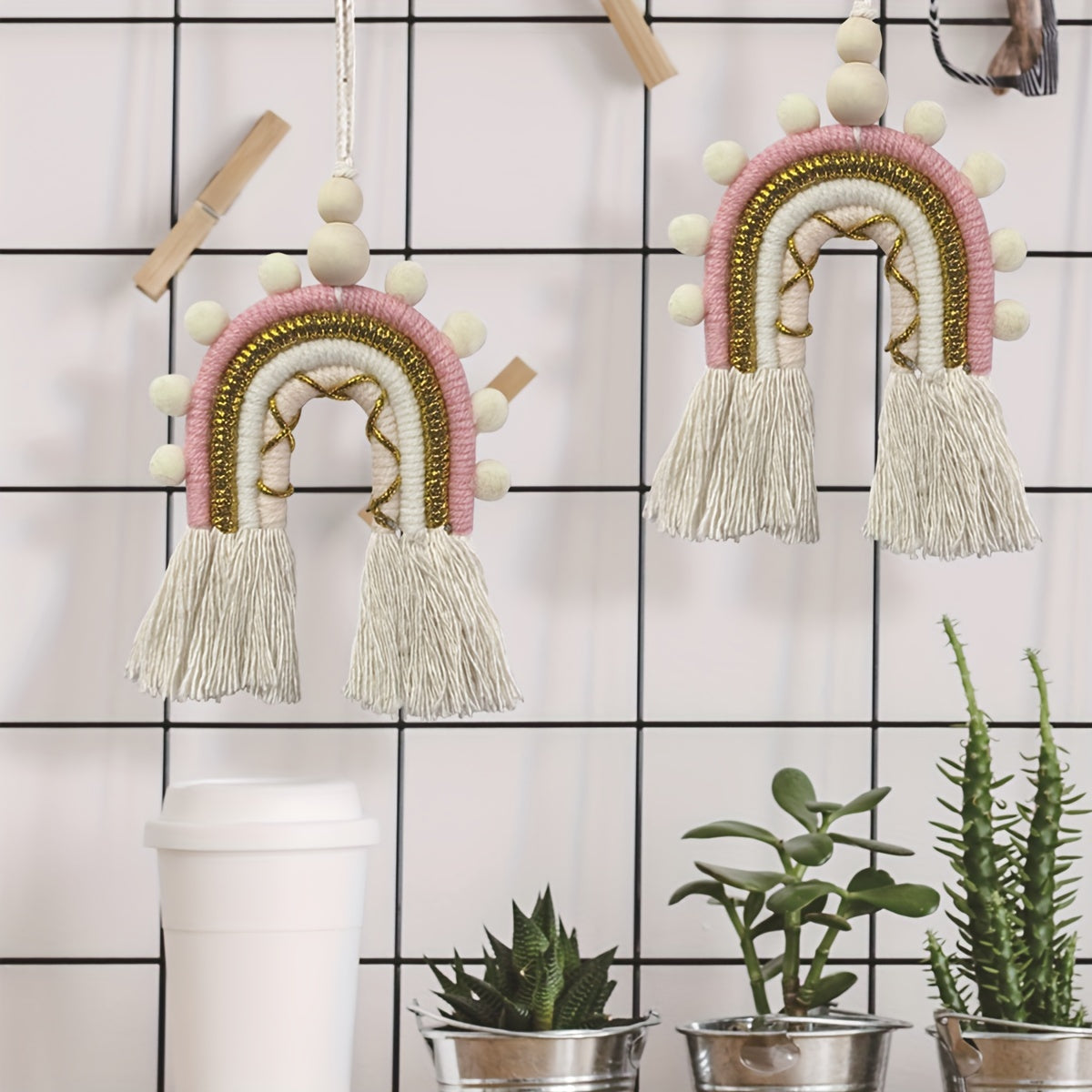 Nordic Style Rainbow Home Weaving Wall Decoration