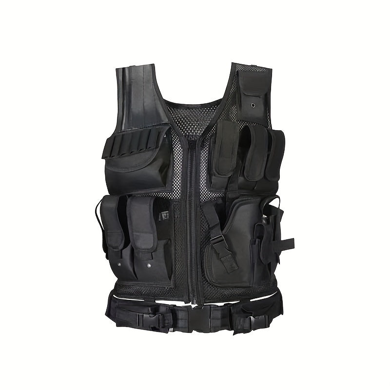Outdoor Men's Vest With Detachable Belt And Holster