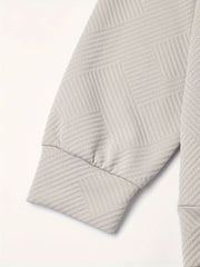 Textured Long Sleeve Top & Tie Waist Shorts Set