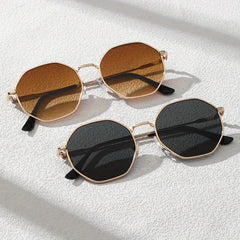 2 Pairs Men's Metal Round Frame Sunglasses Casual Eyewear