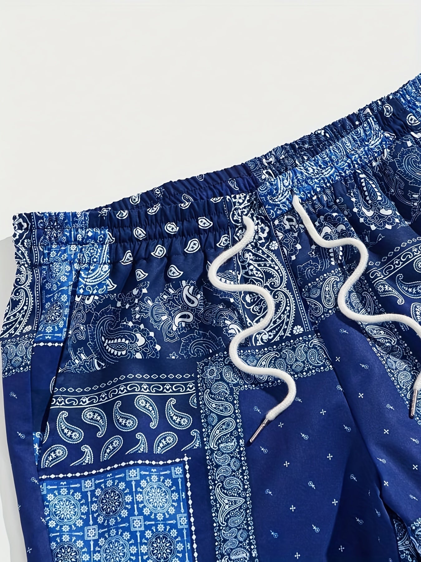 Paisley Bandana Pattern Drawstring Sweatpants Loose Fit Pants