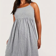 Solid Round Neck Cami Dress