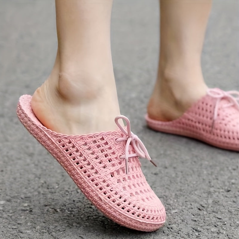 Women's Solid Mules Casual Hollow Out Summer Shoes Lightweight