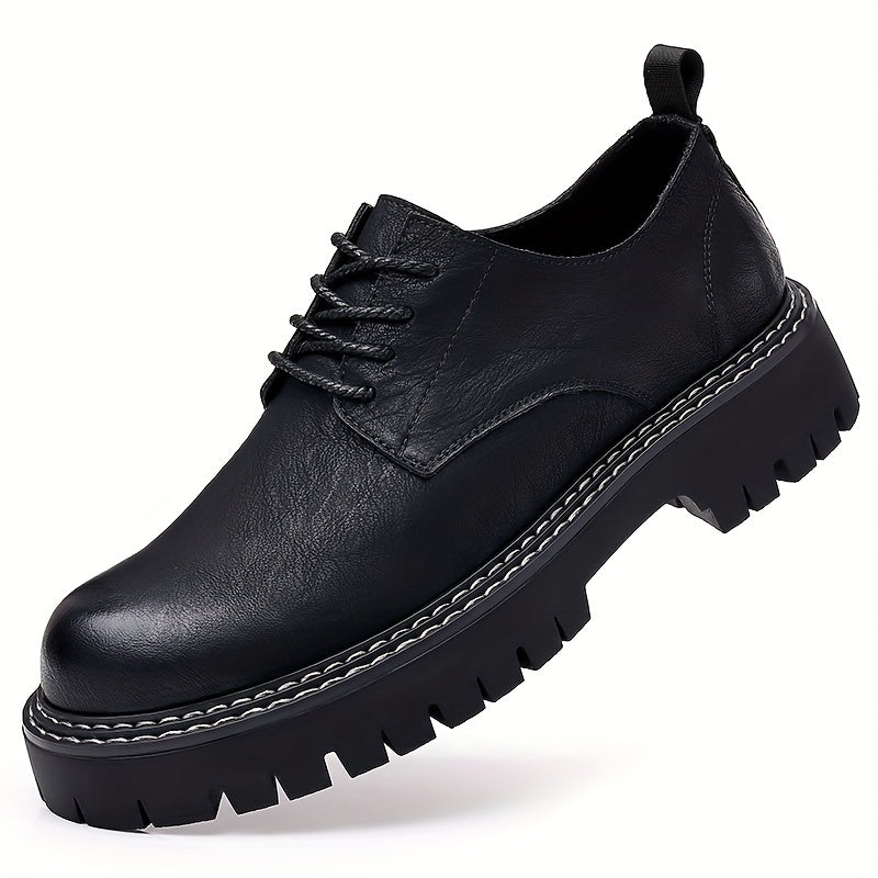 Men's Leather Lace Up Formal Dress Shoes Round Toe Oxford Shoes