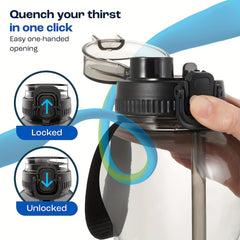 3.8L Water Bottle with Time Marker & Lid - Leakproof, Straw, Gym, Fitness, Outdo