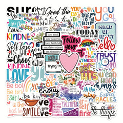 52pcs Motivational Quote Stickers Vinyl Waterproof Positive Words Decals