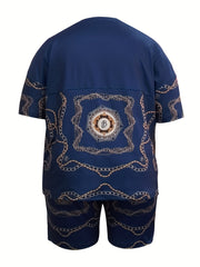 Chain Print Tee & Shorts 2 Piece Set