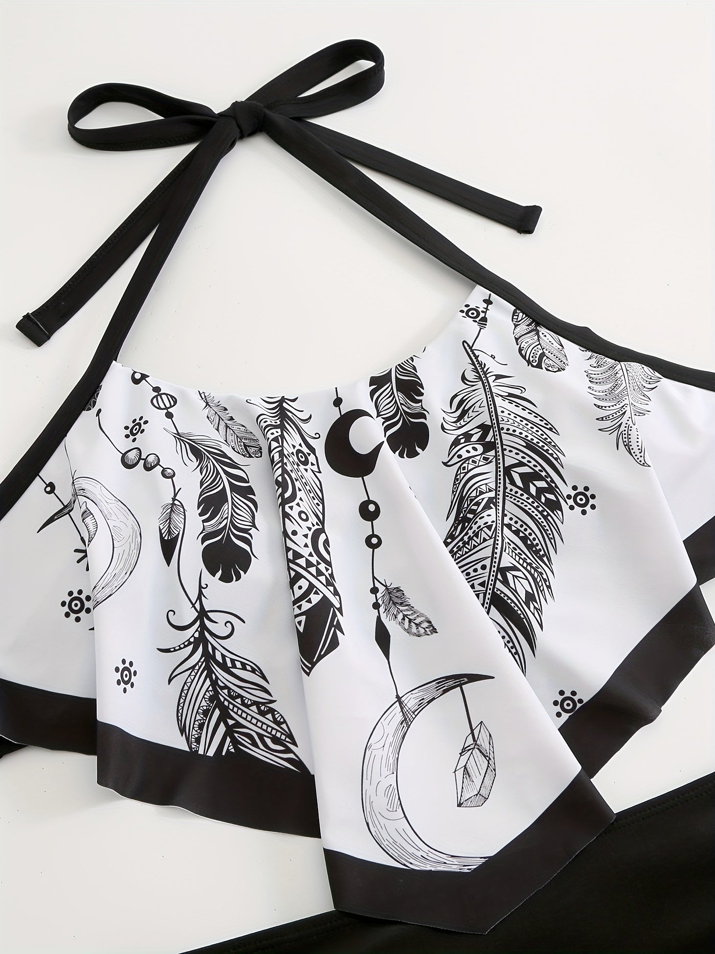 Graphic Print Halter Neck Bikini Set Plus Size Women's Swimsuit