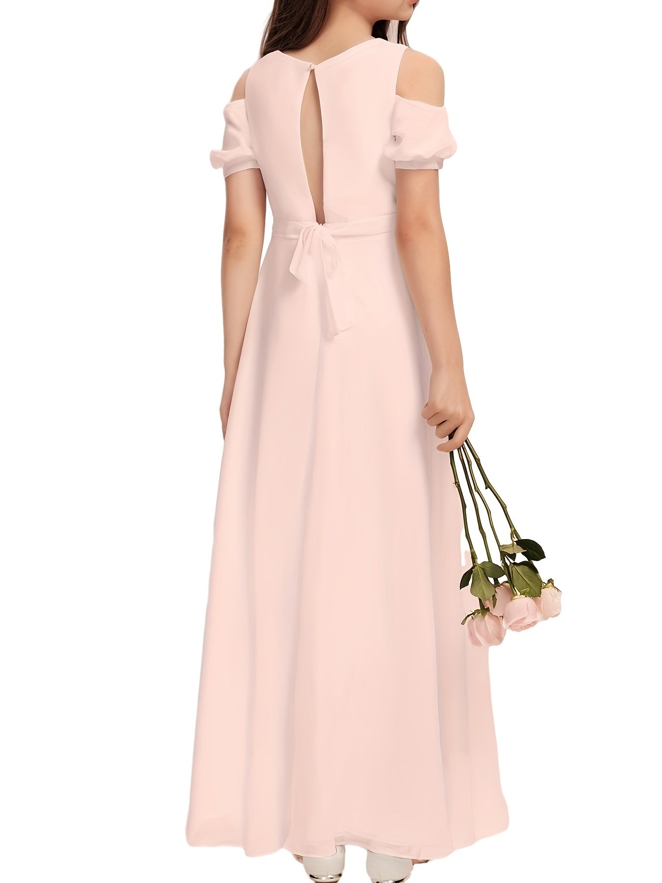Girls Off Shoulder Casual Party Dress Little Bridesmaid Dress