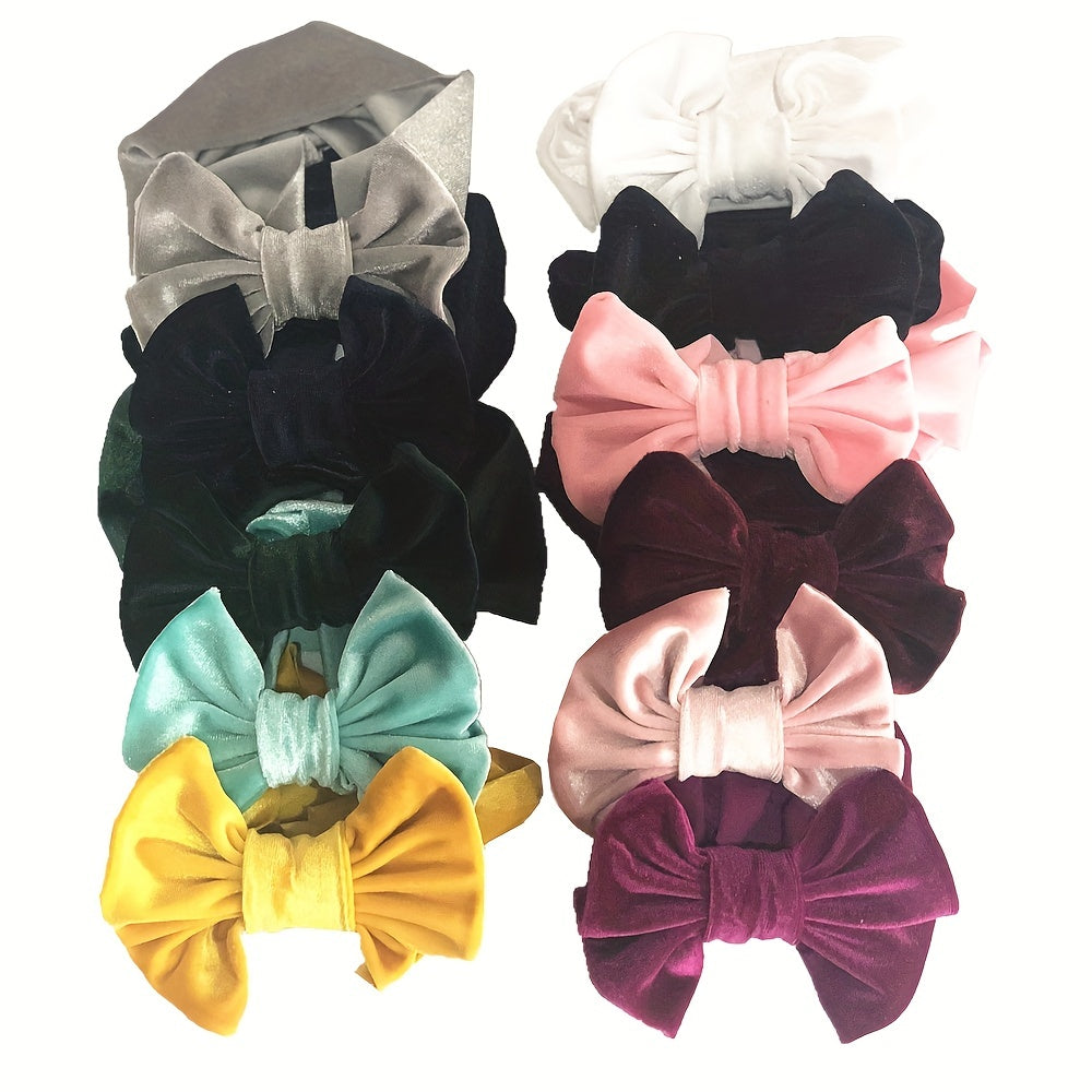 Velvet Bow Baby Headband for 0-3 Years