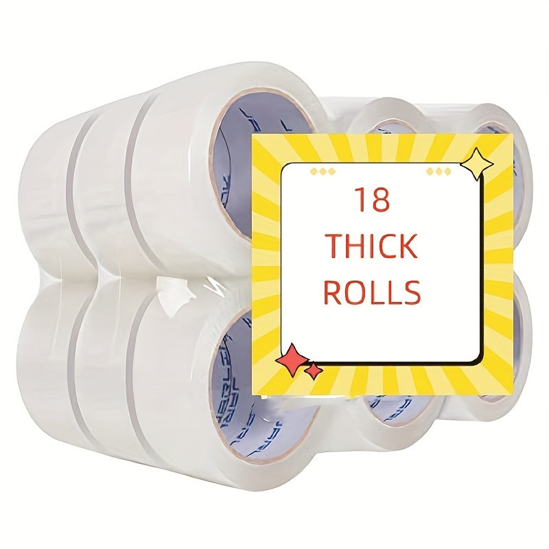 Clear Packing Tape 18 Rolls Heavy Duty 100 Yards Per Roll Total 1800 Yards