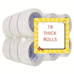 Clear Packing Tape 18 Rolls Heavy Duty 100 Yards Per Roll Total 1800 Yards