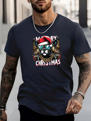 Men's Dog Pattern Shirt Casual Crew Neck Tee Top