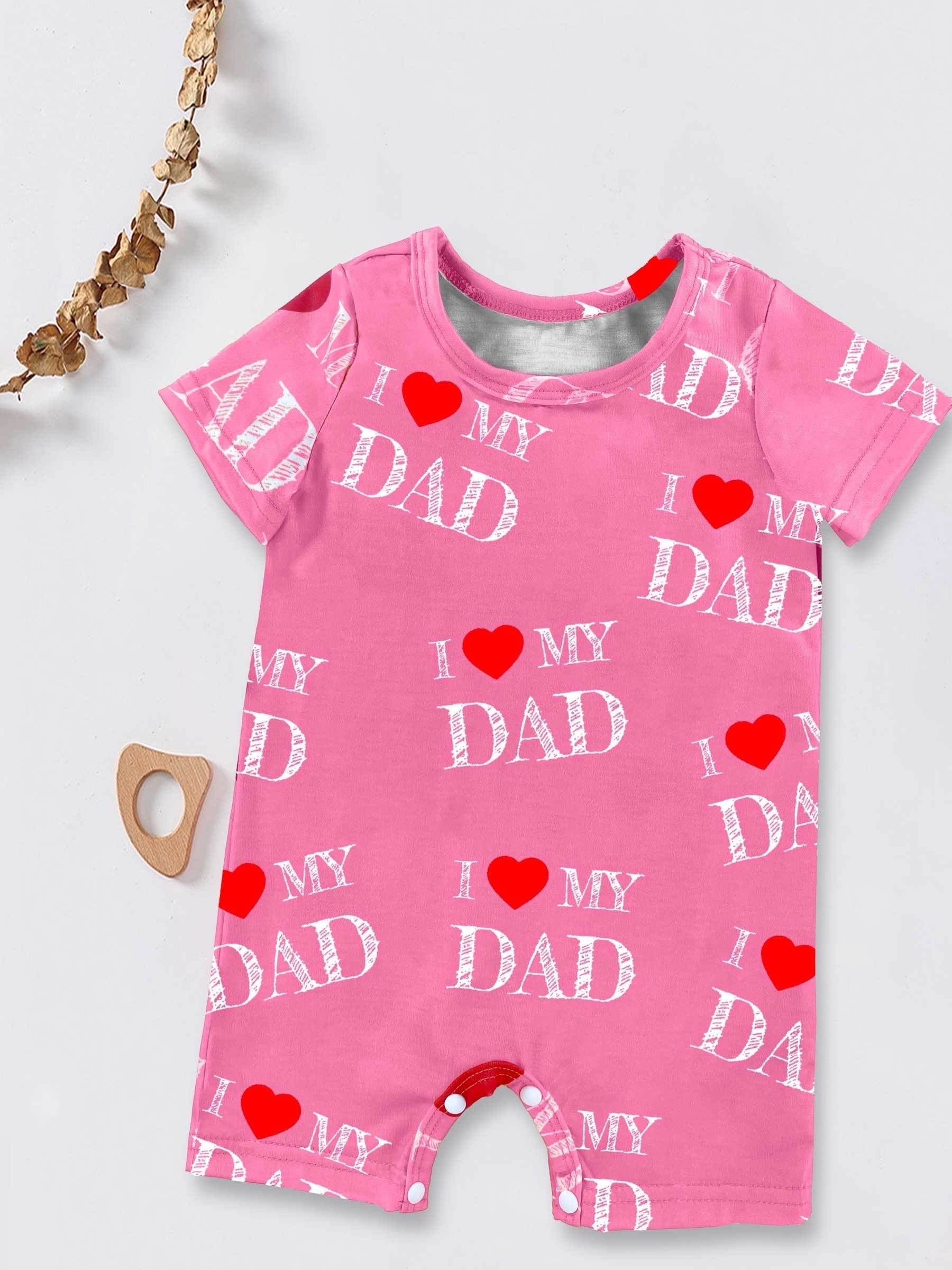 Baby Boys Casual I Love My Dad Romper Jumpsuit