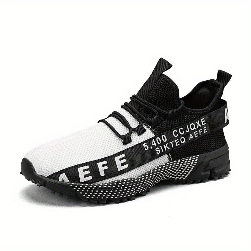 Men's Alphabets Graffiti Running Shoes Lightweight Mesh Sneakers