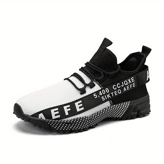 Men's Alphabets Graffiti Running Shoes Lightweight Mesh Sneakers
