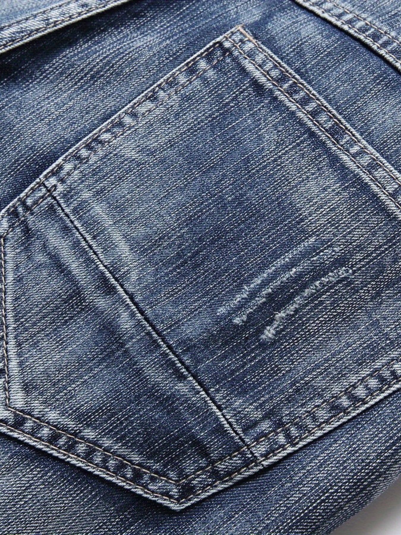Men's Ripped Denim Shorts Street Style Casual Distressed Summer Shorts