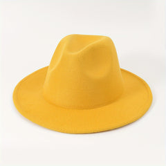 Candy Fedora Cap Cowboy Wide Brim Couple Jazz Hat Stylish Unisex Felt Hat