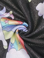 Unicorn & Rainbow Graphic Sleeveless Gymnastics Romper Jumpsuit