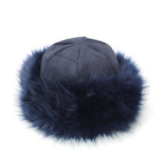 Mongolian Bag Style Suede Velvet Fox Hair Hat Fur Hat