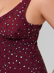 Graphic Print Knot Cut Out Swimsuit Set