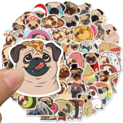 50 Cute Pug Cartoon Stickers for Decor & Crafts