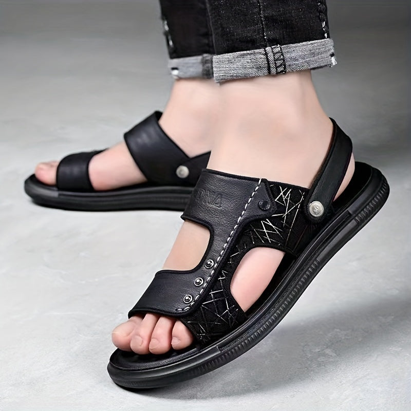 Men's Buckle Slide Sandals, Casual Slip On